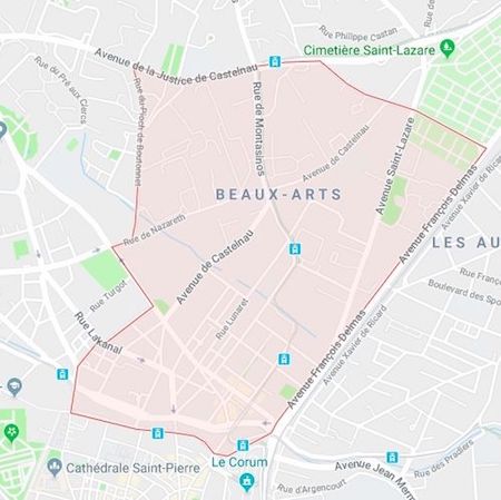 plan du quartier des beaux-arts